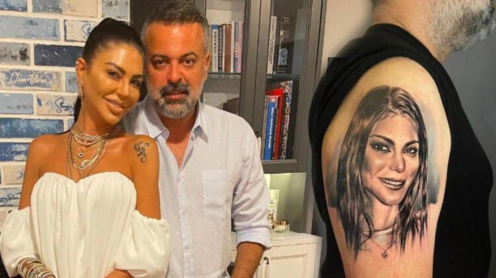 Ozan Baran, eşi Süreyya Yalçının yüzünü koluna kazıttı