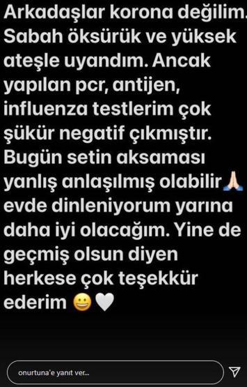 Onur Tunadan koronavirüs açıklaması