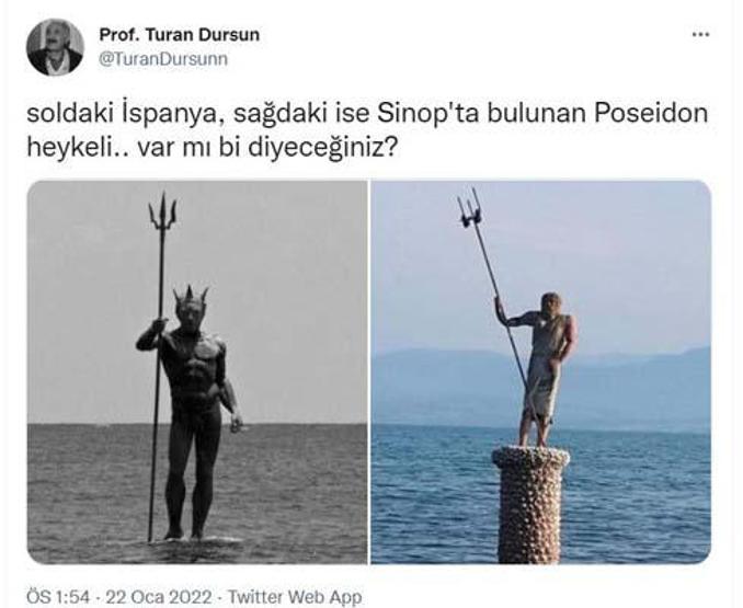 Sosyal medyanın son hedefi Sinopun Poseidon heykeli