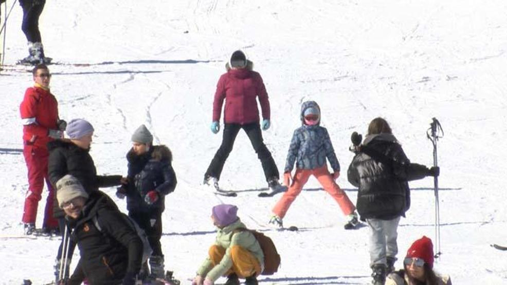 Uludağda sömestir ve hafta sonu yoğunluğu Kayak pistleri dolu