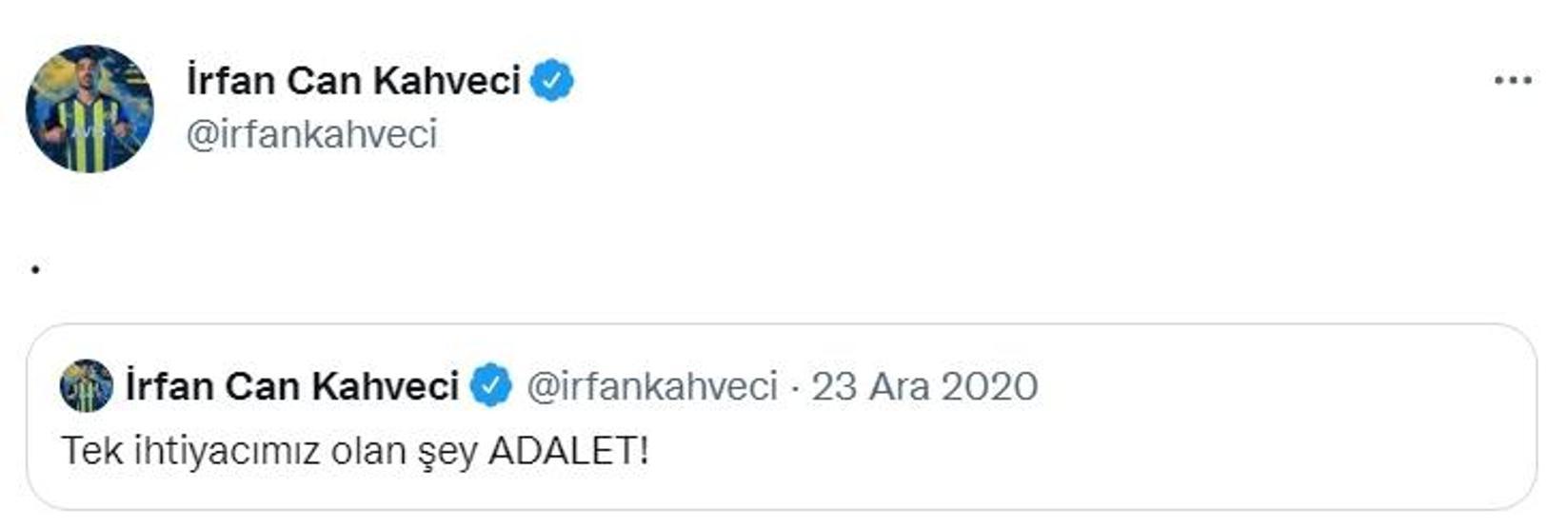 Fenerbahçe İrfan Canın eski paylaşımını alıntıladı