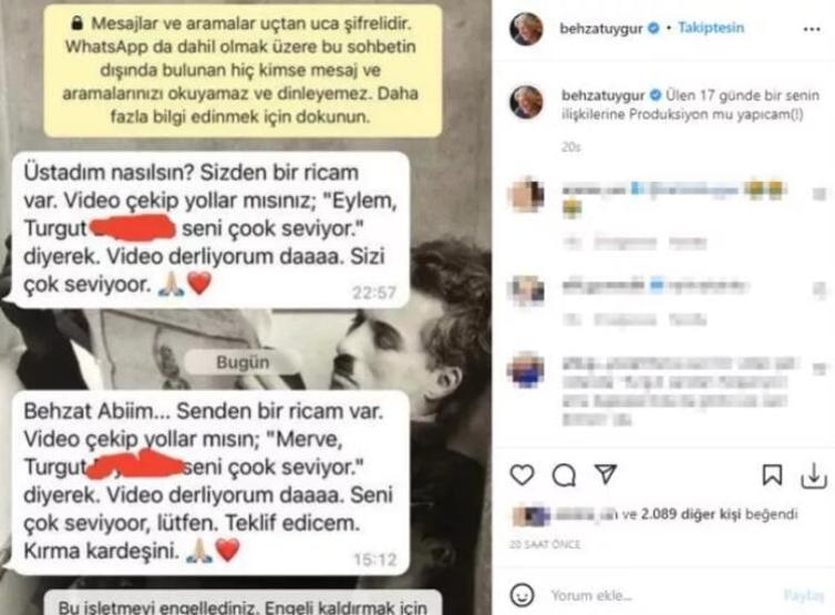 Behzat Uygur o mesajı ifşa etti