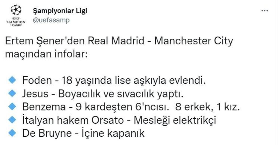 Real Madrid-Manchester City maçının spikeri Ertem Şener gündem oldu