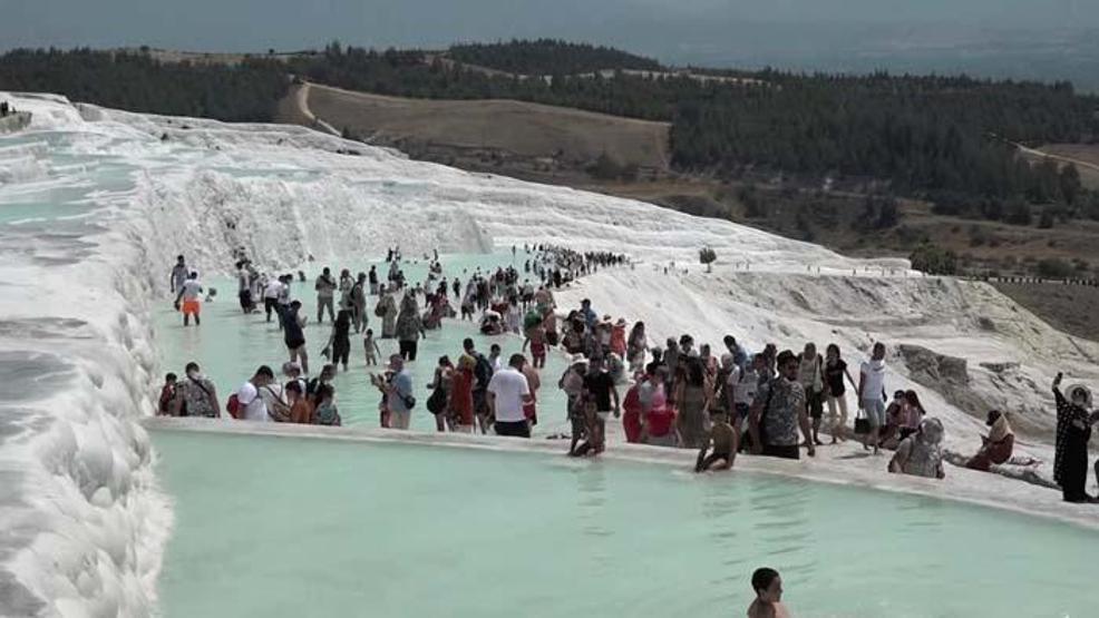 Beyaz cennet Pamukkaleye gelen ziyaretçi sayısı 5 kat arttı