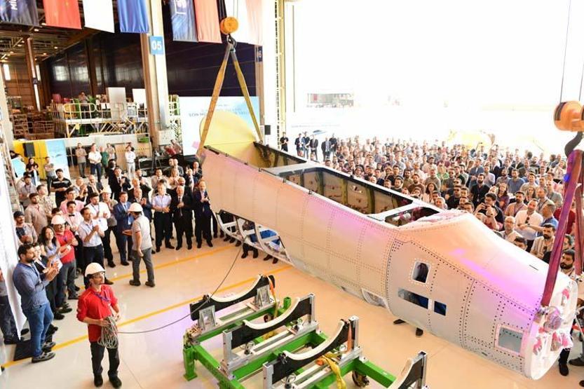 HÜRJET projesinde önemli gelişme: Üretilen ilk ön gövde montaj hattına taşındı