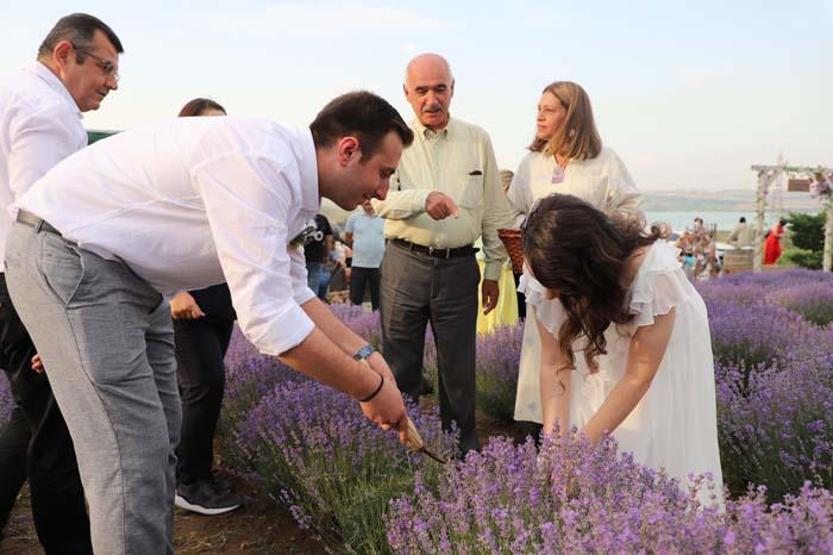 Ezgi ve Gökçen 4’üncü Lavanta Hasat Şenliği’nde evlendi