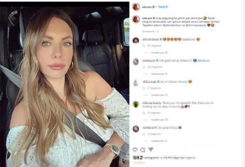 Eda Ecenin yeni imajı dikkat topladı