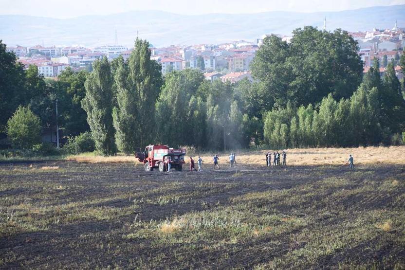 Yangın 30 dakika sürdü ama... 40 dönüm arpa kül oldu