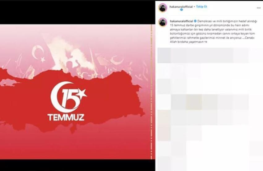 Ünlülerden 15 Temmuz paylaşımı