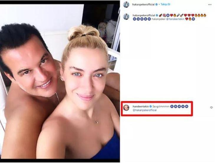 Hakan Pekerden Hande Ertekinle aşk pozu