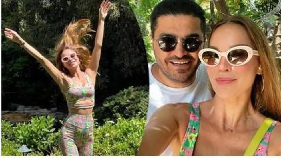 Ebru Şallı havuz başında mayolu pozlarını paylaştı