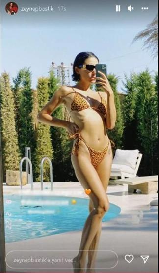 Zeynep Bastık leopar desenli bikinisiyle kasıp kavurdu