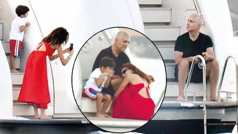Özcan Deniz oğlu Kuzey ve sevgilisi Samar Dadgar’la tatilde