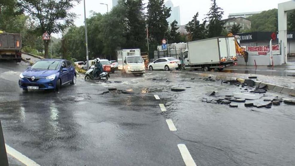 Sarıyerde yol çöktü, Kağıthanede toprak kaydı