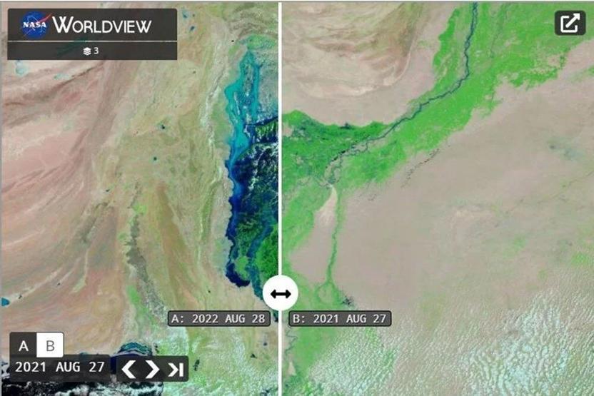 Pakistandaki sel felaketi: 100 km çapında göl oluştu