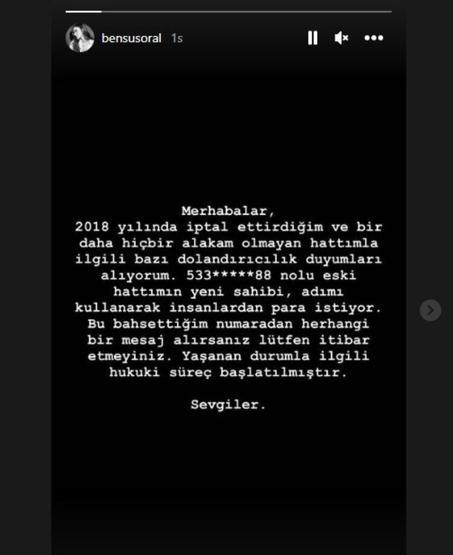 Bensu Soraldan dolandırıcılara karşı uyarı
