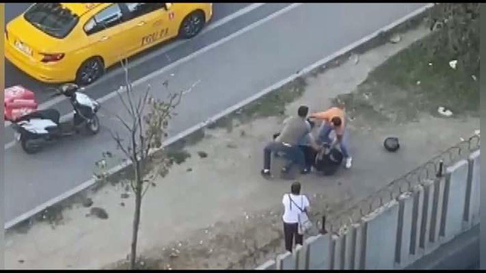 Güngörende trafikte yol verme kavgası