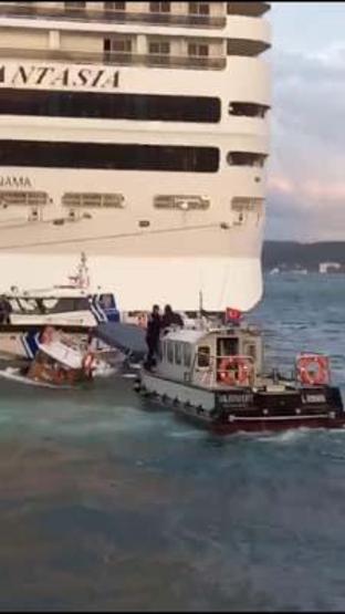 Beyoğlunda batan teknedekileri deniz polisi kurtardı