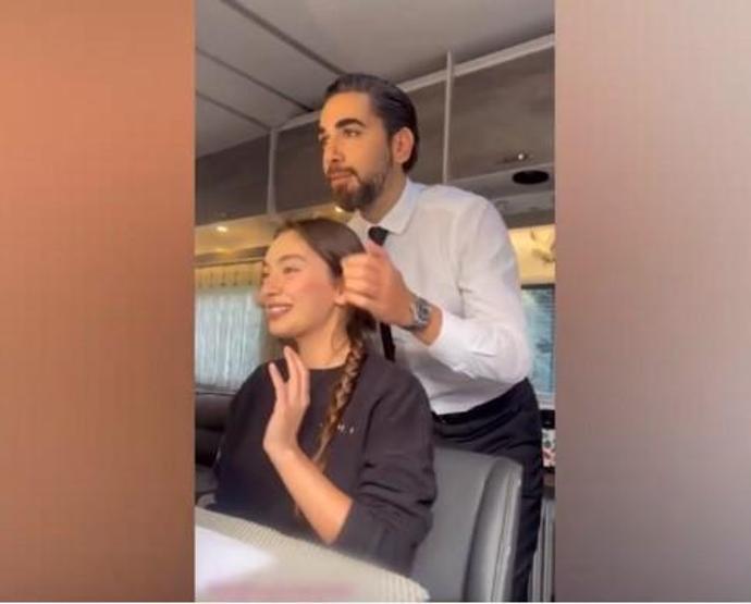 Neslihan Atagülün saçları Kadir Doğuluya emanet