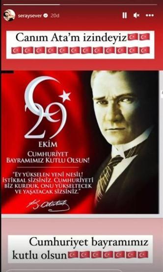 Ünlülerden 29 Ekim Cumhuriyet Bayramı paylaşımları