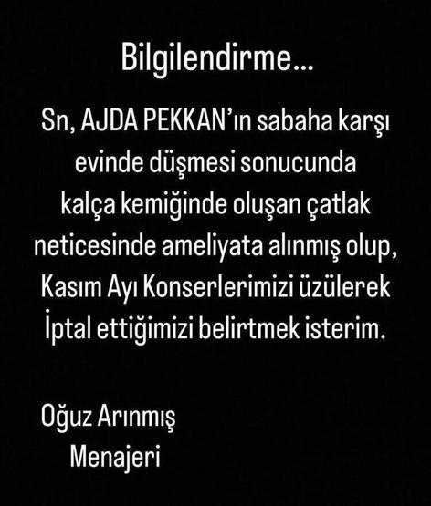 Ajda Pekkan ameliyata alındı