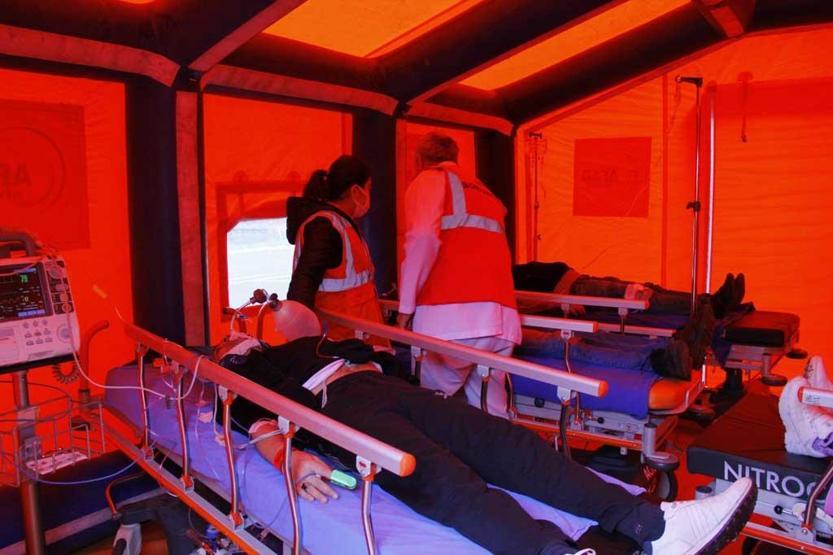 Gerçeğini aratmayan tatbikat Yaralılara yapılan makyaj dikkat çekti