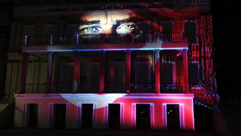 Çanakkalede 10 Kasıma özel 3D Mapping gösterisi