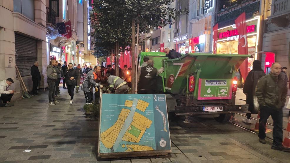 İstiklal Caddesindeki beton saksılar kaldırılıyor