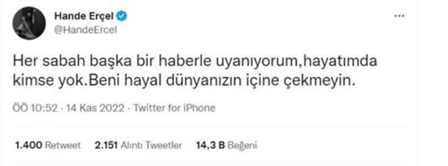 Hande Erçel isyan etti: Beni hayal dünyanızın içine çekmeyin