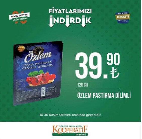 Tarım Kredi Kooperatifi 30 Kasım indirimli ürünler kataloğu