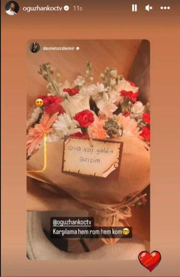 Oğuzhan Koçtan Demet Özdemire çiçek sürprizi