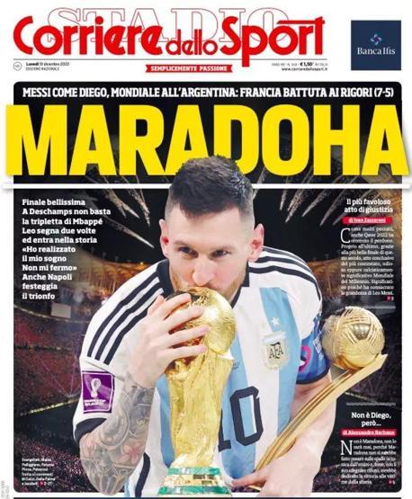 Messi ve Arjantinin Dünya Kupası zaferi manşetlerde