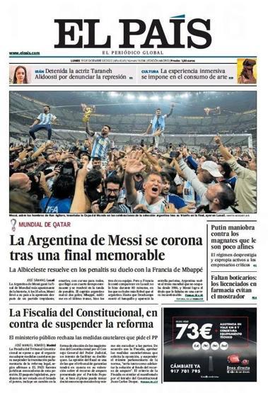 Messi ve Arjantinin Dünya Kupası zaferi manşetlerde