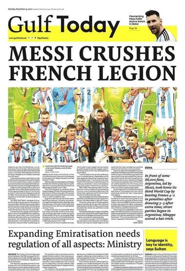 Messi ve Arjantinin Dünya Kupası zaferi manşetlerde