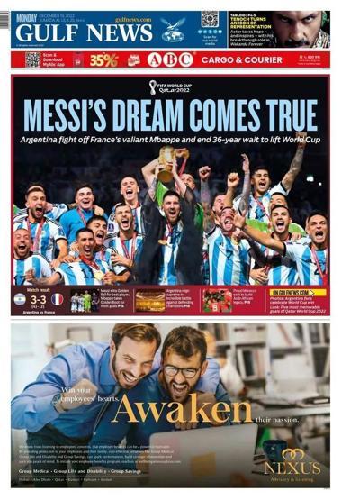 Messi ve Arjantinin Dünya Kupası zaferi manşetlerde