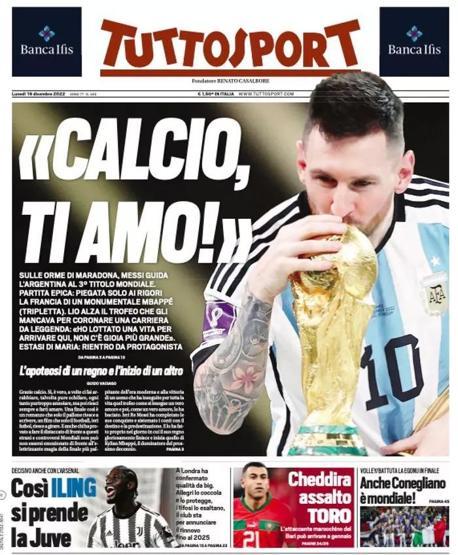 Messi ve Arjantinin Dünya Kupası zaferi manşetlerde