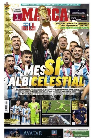Messi ve Arjantinin Dünya Kupası zaferi manşetlerde