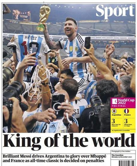 Messi ve Arjantinin Dünya Kupası zaferi manşetlerde