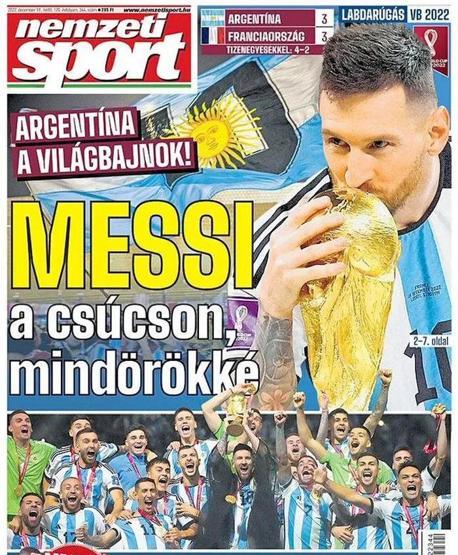 Messi ve Arjantinin Dünya Kupası zaferi manşetlerde