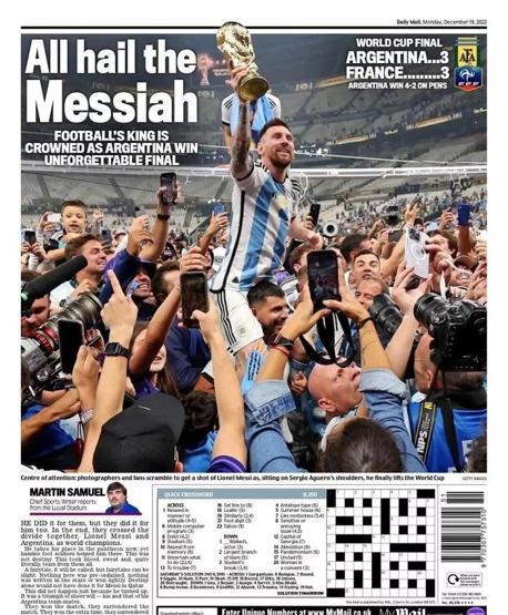 Messi ve Arjantinin Dünya Kupası zaferi manşetlerde
