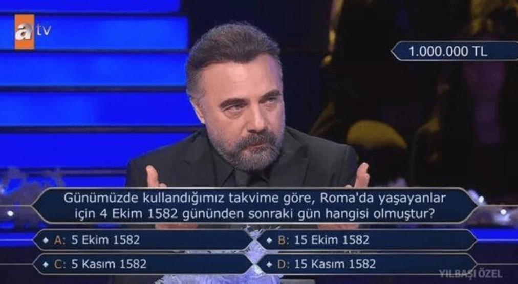 Oktay Kaynarca, Kim Milyoner Olmak İsterde 1 milyonluk soruyu açtırdı