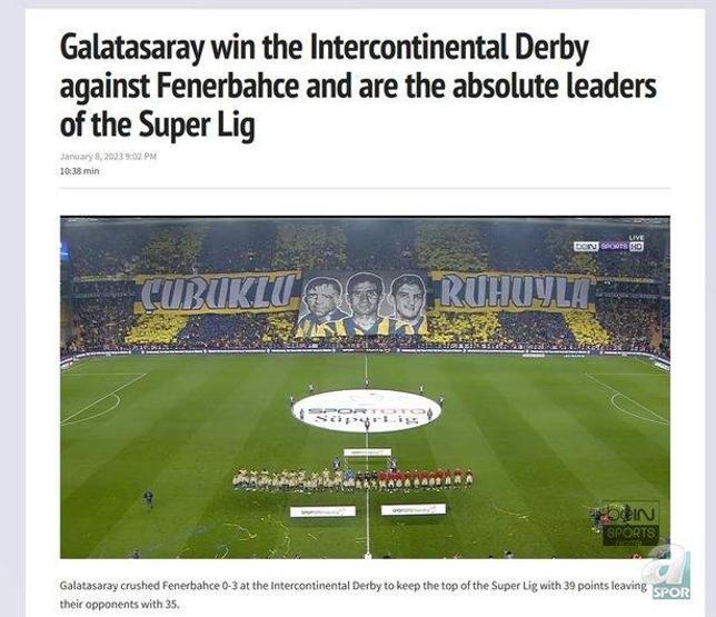 Dış basında Fenerbahçe-Galatasaray manşetleri
