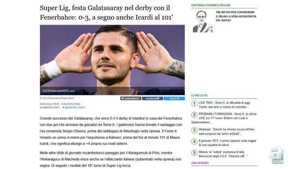 Dış basında Fenerbahçe-Galatasaray manşetleri