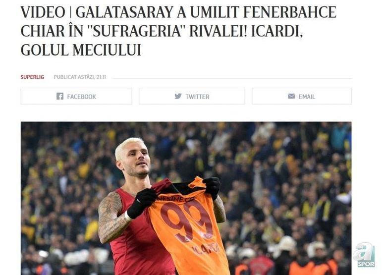 Dış basında Fenerbahçe-Galatasaray manşetleri