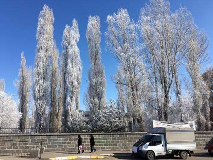 Ardahan buz kesti; eksi 24 derece