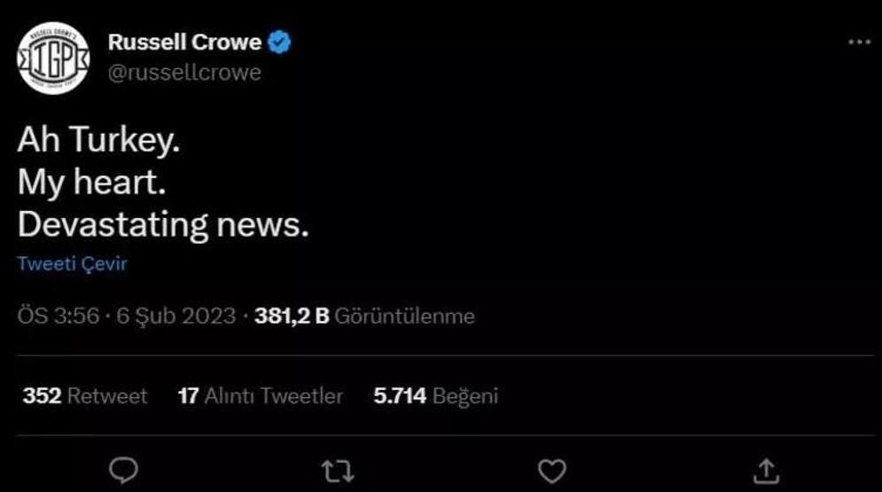 Dünya yıldızlarından Türkiye’ye taziye ve destek mesajları yağdı