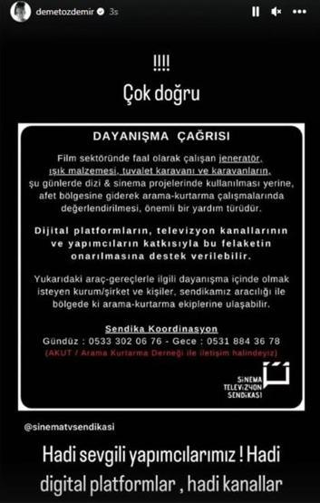 Demet Özdemirden yardım çağrısı