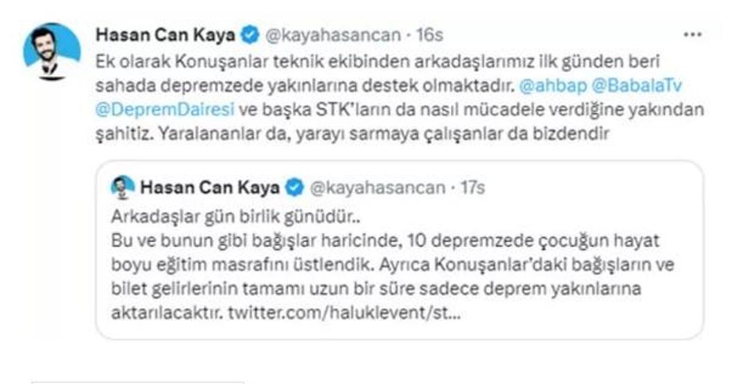 Hasan Can Kayadan depremzede çocuklara anlamlı yardım