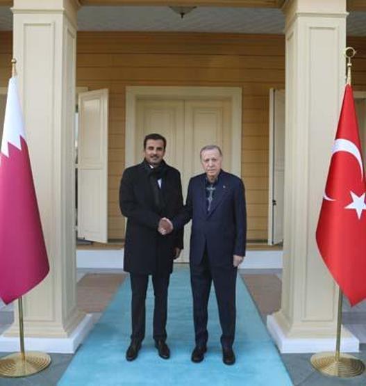 Erdoğan, Katar Emiri Şeyh Temim Bin Hamad Al Sani ile görüşüyor