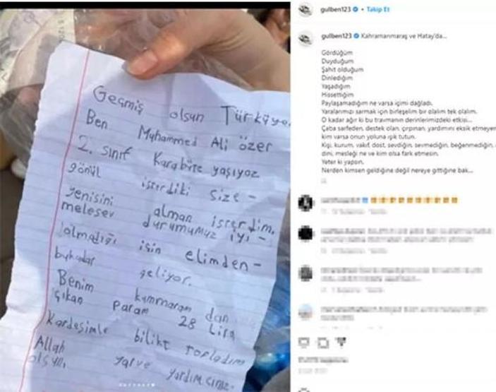 Gülben Ergen paylaştı Kumbarasındaki parayı depremzedelere gönderdi